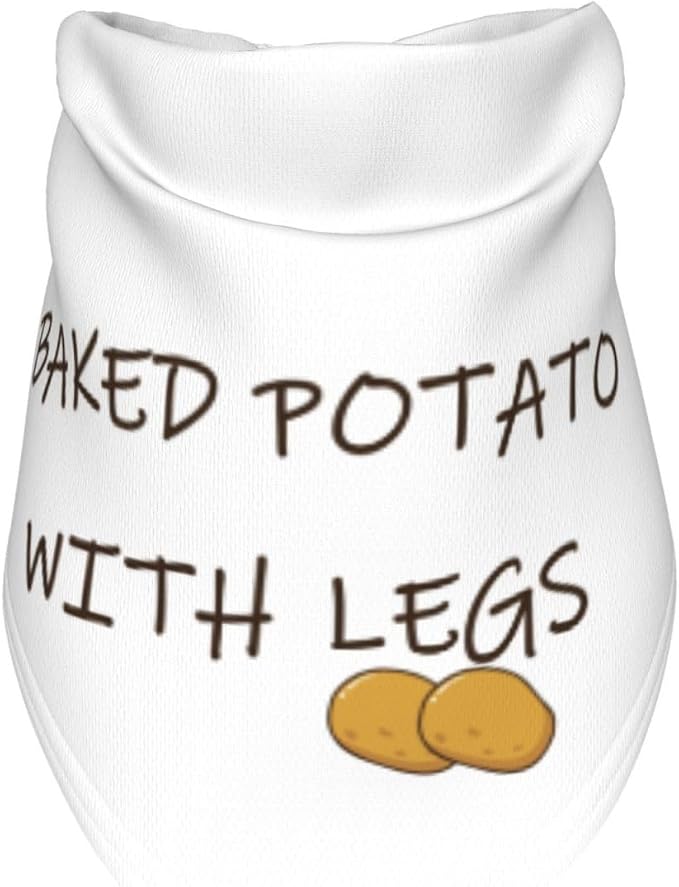 Baked Potato with Legs Dog Bandana, Funny Washable Triangle Bibs Scarf - Image 3