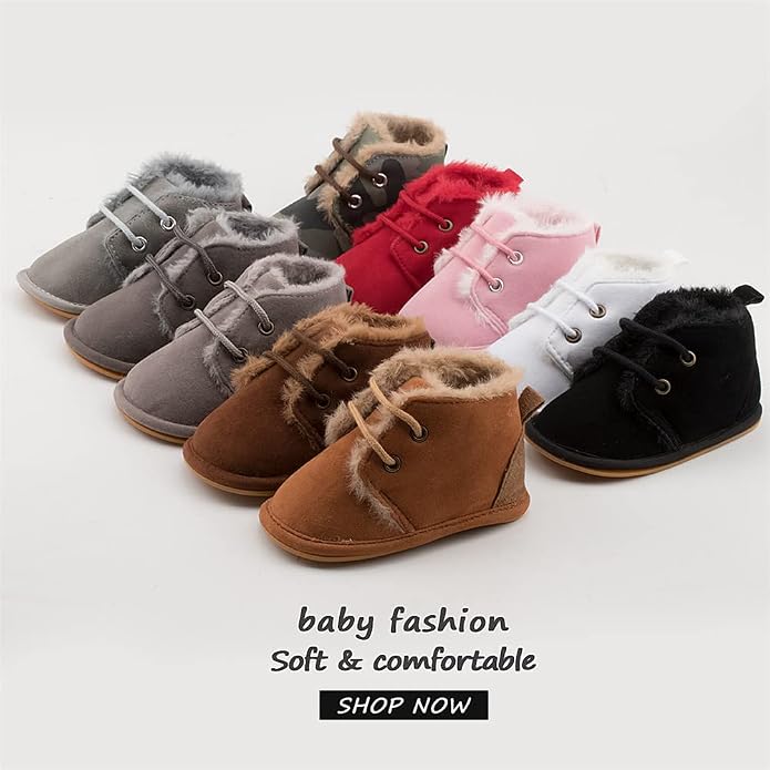 Meckior Baby Booties Newborn Infant Unisex Baby Girls Boys Velvet Rubber - Image 4