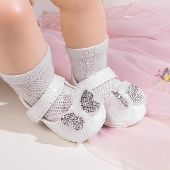 KIDSUN Infant Baby Girls Mary Jane Shoes Non-Slip Rubber Sole Ballet Slippers - Image 2