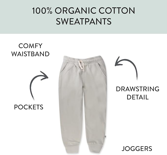 HonestBaby Baby Baby Terry Sweatpant 100% Organic Cotton - Image 3
