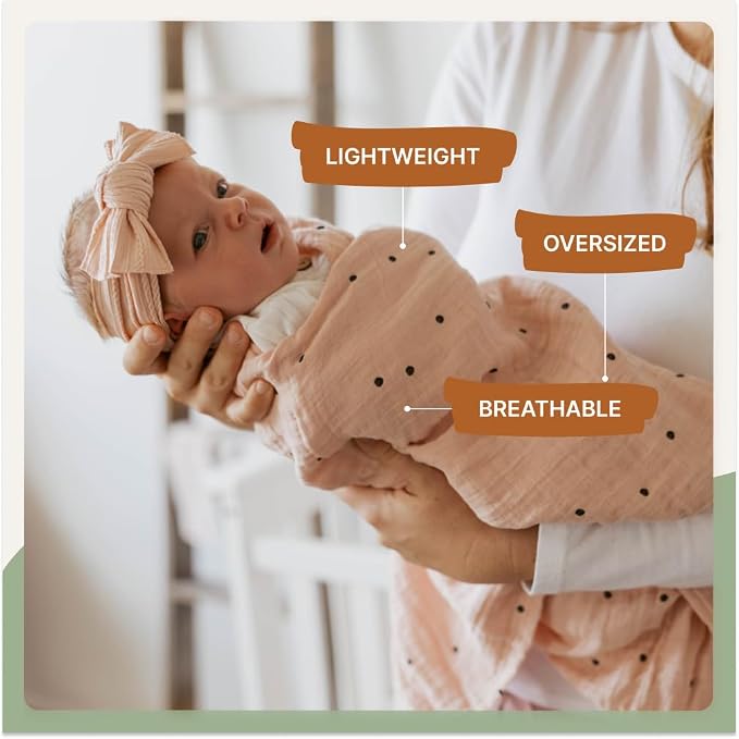 Parker Baby Co. Soft Muslin Baby Swaddle Blankets, 3 Pack - Image 3