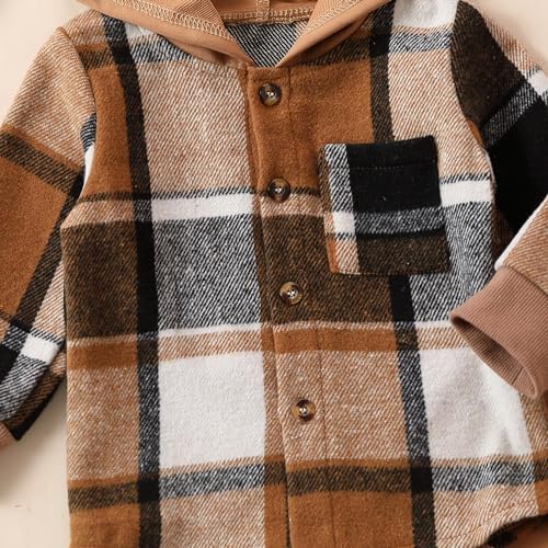 Infant Baby Boy Fall Winter Clothes Outfit Hooded Long Sweatshirt Pant Set - Image 3