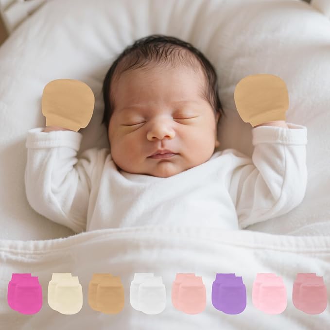 16 Pairs Newborn Baby Cotton Mittens No Scratch Gloves Newborn Mittens Infant - Image 3