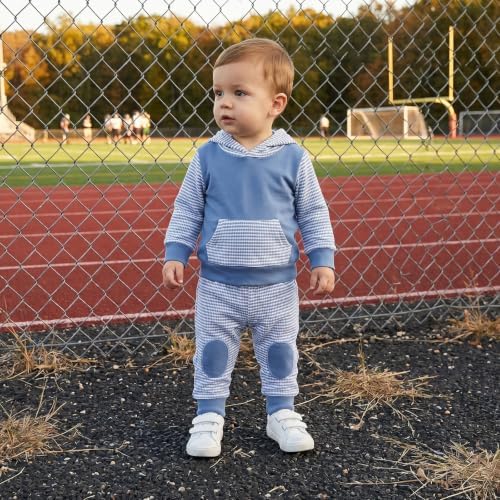 Infant Baby Boy Fall Winter Clothes Outfit Hooded Long Sweatshirt Pant Set - Image 6