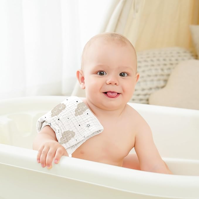 Bearmoss Muslin Burp Cloths 100% Cotton Cloths Baby Burp Cloths Muslin - Image 3