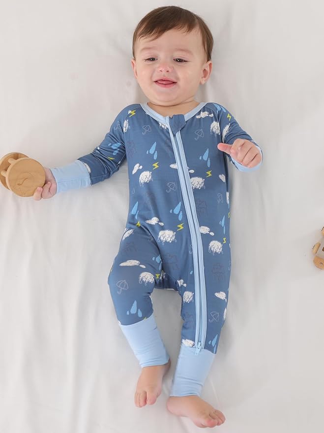 GUISBY Baby Footless Pajamas, Rayon of Bamboo, NB-2T | Rayon of bamboo softness - Image 4