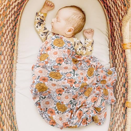 DRESHOW BQUBO Baby Girl Newborn Floral Receiving Blankets - Image 4