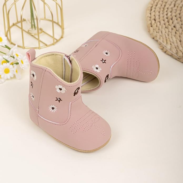 HsdsBebe Baby Boys Girls Western Cowboy Boots Infant Moccasins High Top Booties - Image 5