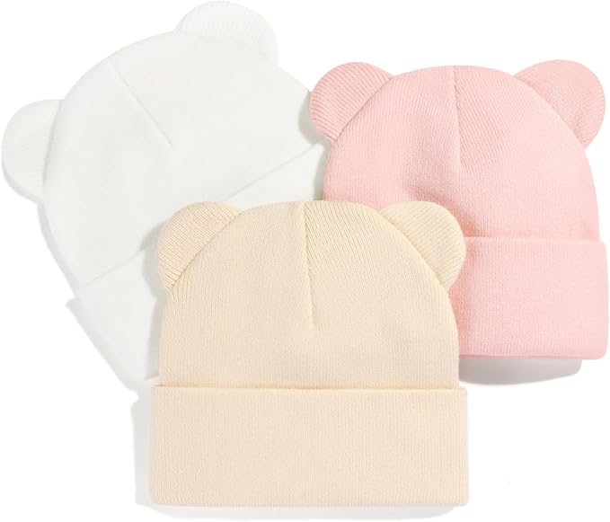 Baby Winter Beanie Hat, Kids Cute Bear Ears Soft Knit Beanie by Weradau