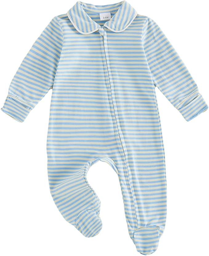 Seyurigaoka Newborn Baby Boy Girl Romper Long Sleeve Zipper Jumpsuit by SEYURIGAOKA