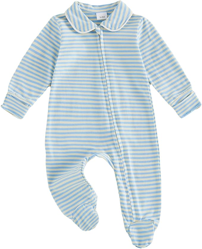 Seyurigaoka Newborn Baby Boy Girl Romper Long Sleeve Zipper Jumpsuit by SEYURIGAOKA