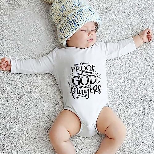 listery I'M Proof That God Answers Prayers Baby Bodysuit Baby Religious Infant - Image 4