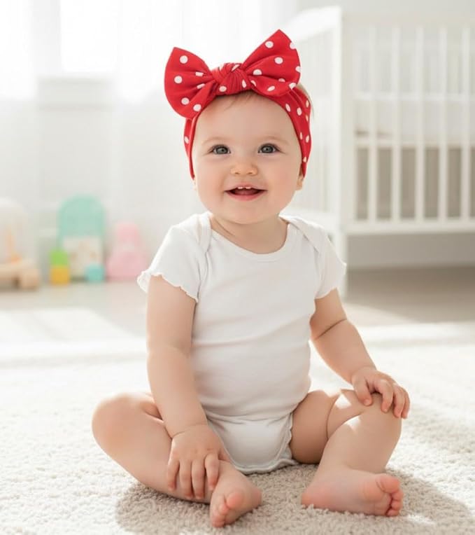 Baby Girl Headbands-Infant, Toddler Cotton Handmade Hairbands - Image 5
