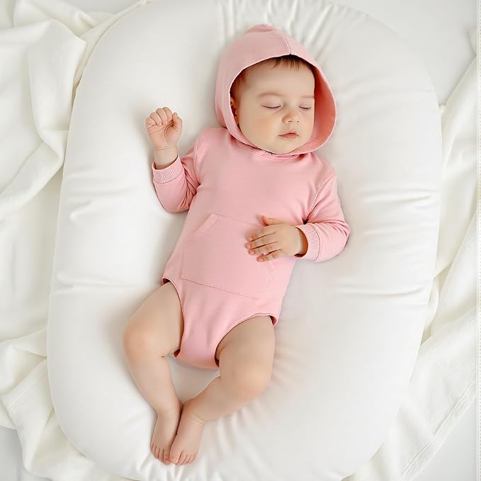 Newborn Baby Boy Girl Hoodie Sweatshirt Romper Long Sleeve Bubble Bodysuit - Image 4