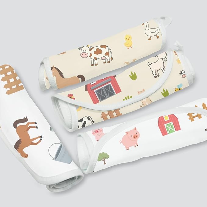 6 Pack Farm Burp Cloths Baby Boys Girls - Image 9