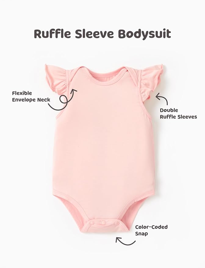 PATPAT Baby Girl Bamboo Viscose Bodysuits Set - Image 8