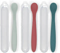 3-Piece Silicone Baby Feeding Spoons with Hygienic Travel Case, First Stage Infant Spoons, Soft-Tip Easy on Gums, Baby Training Spoon,Infant Utensils Feeding Supplies,Dishwasher & Boil-proof