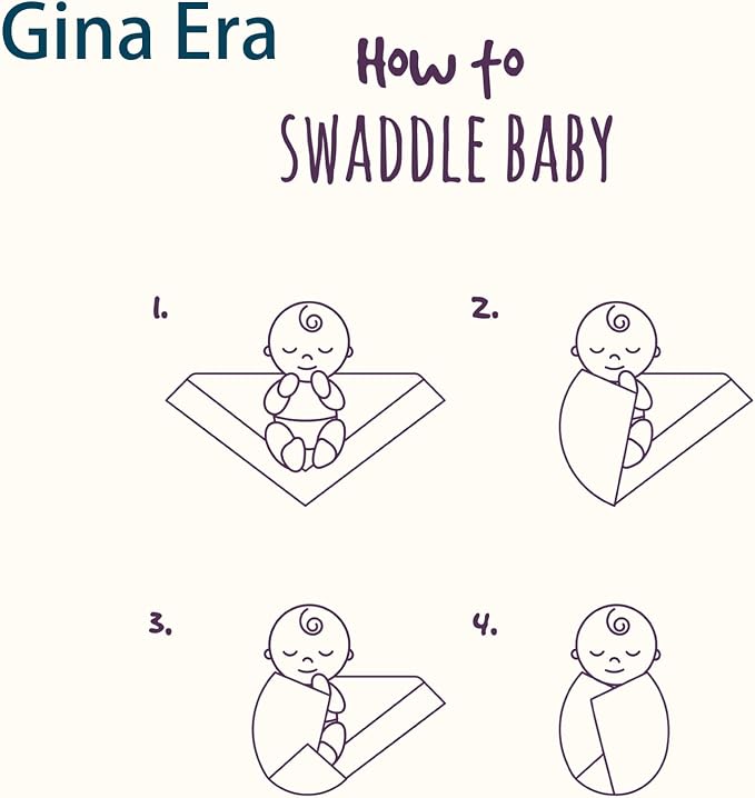 Gina Era Flannel Receiving Blankets, Baby Swaddle Blankets 100% Cotton 4 Pcs - Image 5