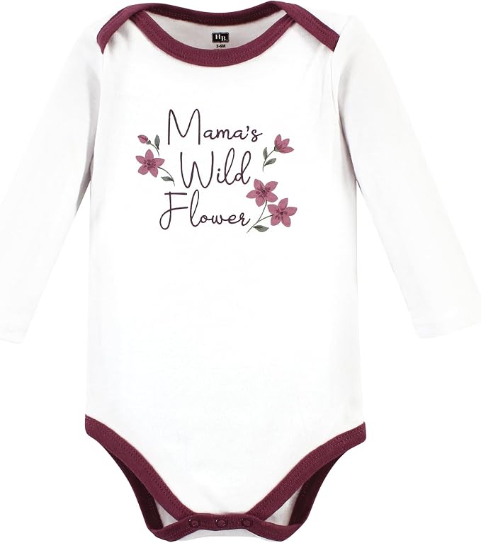 Hudson Baby Baby Girls' Cotton Long-sleeve Bodysuits 3-pack - Image 3