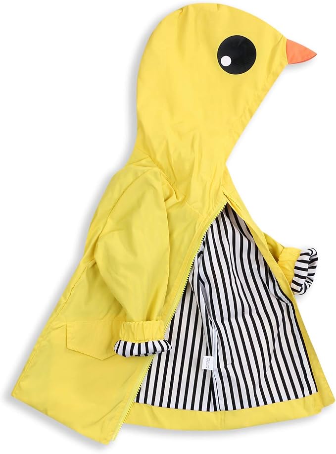 YOUNGER TREE Toddler Baby Boy Girl Duck Raincoat Cute Cartoon Hoodie Zipper by YOUNGERTREE