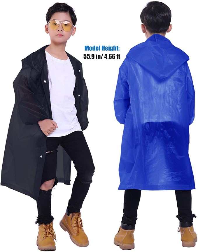 Kids Rain Jacket, 2 Pack Rain Ponchos - Image 6