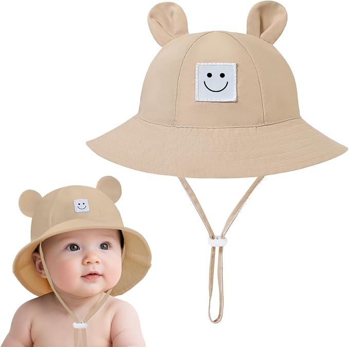 Baby Bucket hat Cute Infant Bear Sun Hat Summer Girls Boys Cap | Bear Cute by AZJ