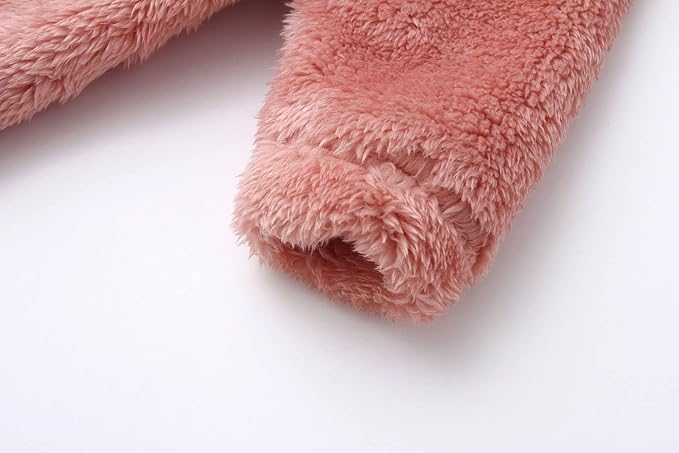 Baby Hooded Fleece Romper Long Sleeve Onesie Outwear Outfits 0-12M | Fall - Image 4