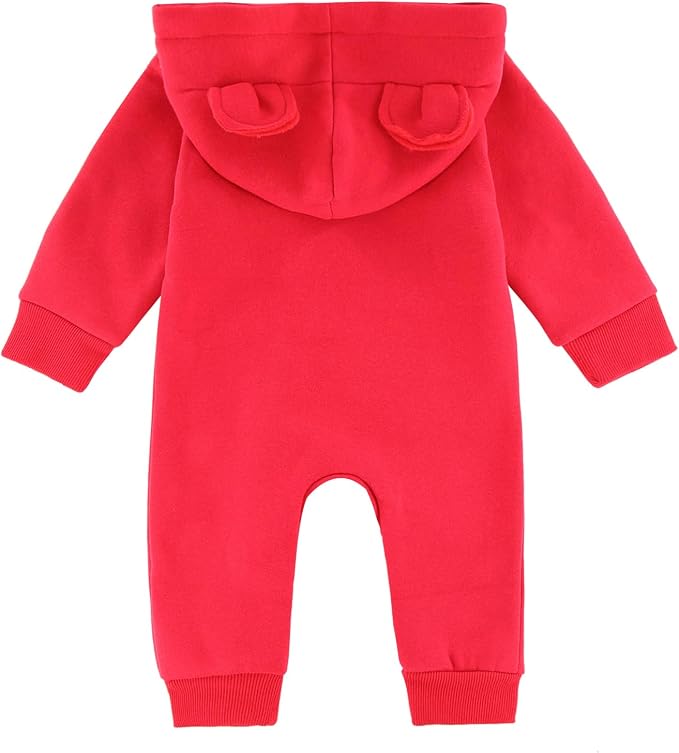 Baby Jumpsuit Hoodie Romper Zipper Long Sleeve One Piece Outfits Warm Clothes - Image 2