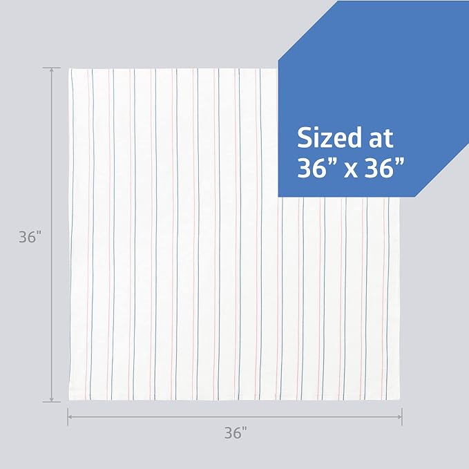 Medline Candystripe Baby Receiving Blanket, 100% Cotton, 36 x36 in - Image 4