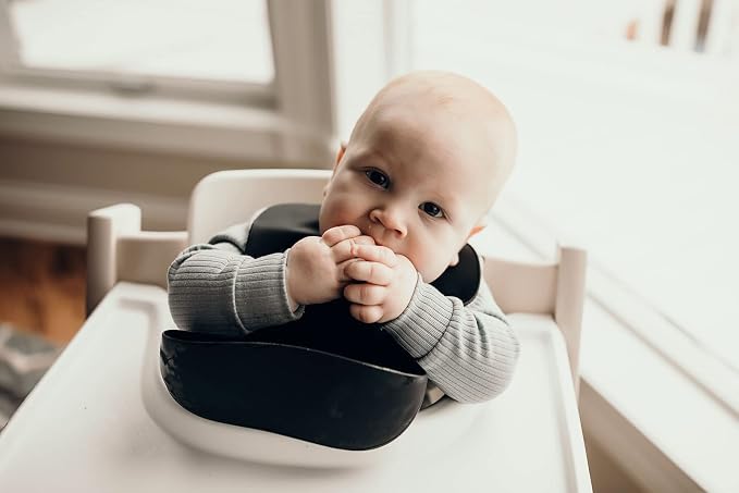 Three Little Tots Modern Silicone Baby Bib – Adjustable Fit Waterproof Catch - Image 5
