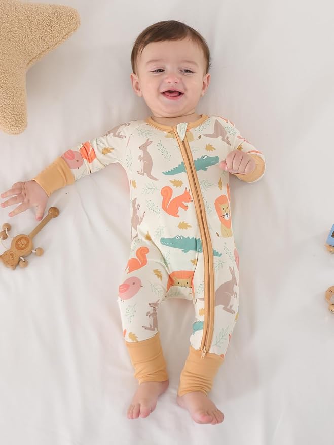GUISBY Baby Footless Pajamas, Rayon of Bamboo, NB-2T | Rayon of bamboo softness - Image 6