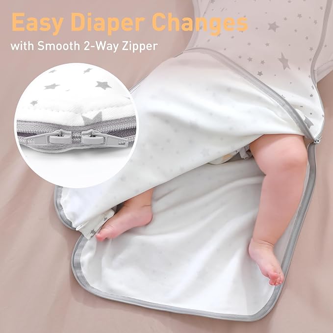 Premium Soft Cotton Swaddle Blanket Sleep Sack Arms Up 2 Packs 6-12 Months, Hands Up 3-Way Transitions to Arms-Free Wearable Sleeping Sack Bag for Babies Boys Girls Snug Fit Calms Startle Reflex