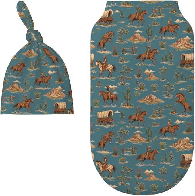 Western Horse Swaddle Blankets Soft Receiving Blanket Baby Swaddle Wrap - Image 8