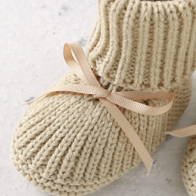 LAWKUL Baby Booties Knit Newborn Shoes Cozy First Walkers Infant Toddler Boots - Image 4