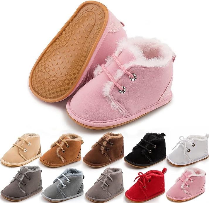 Meckior Baby Booties Newborn Infant Unisex Baby Girls Boys Velvet Rubber by Meckior