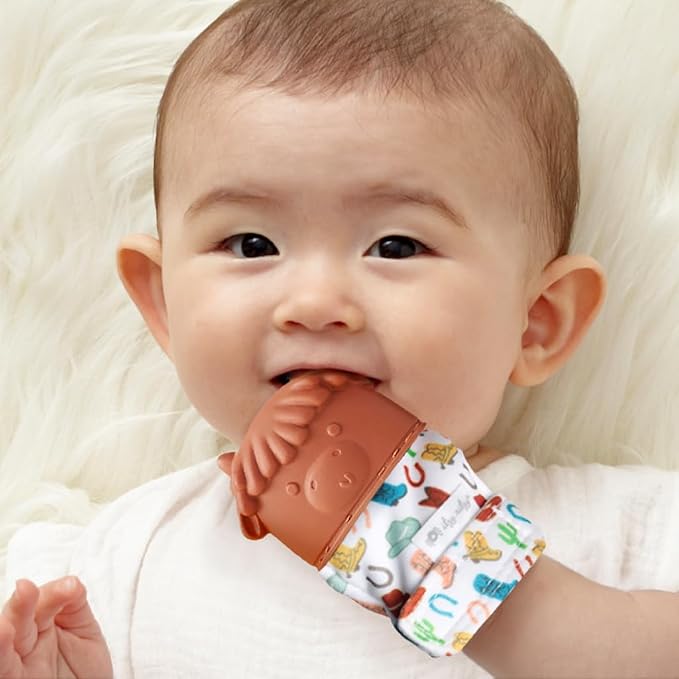 Itzy Ritzy Silicone Teething Mitt, Soothing Infant Teething Mitten - Image 2