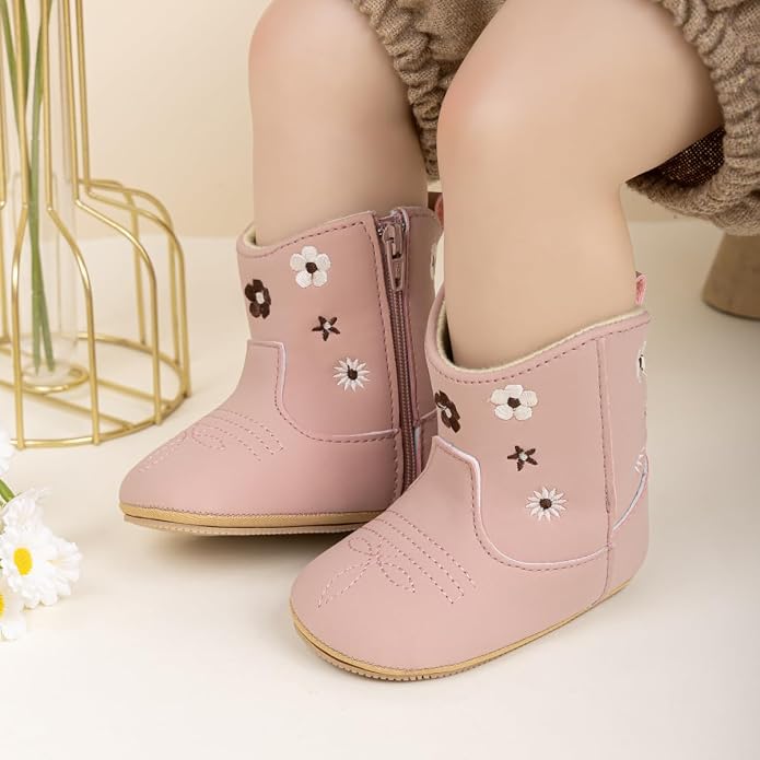 HsdsBebe Baby Boys Girls Western Cowboy Boots Infant Moccasins High Top Booties - Image 3