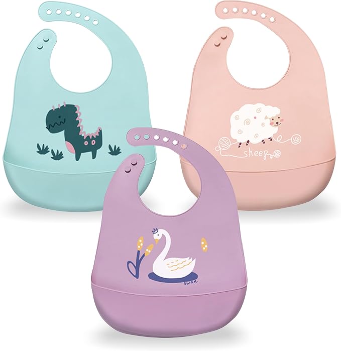 Silicone Baby Bibs with Food Catcher by Sarvoza