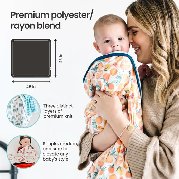 Copper Pearl Three-Layer Baby Blanket: Soft Baby Quilts for Boys and Girls | Breathable, Cozy, Toddler Blanket | Baby Quilt for Newborns | 46x46 Premium Polyester/Rayon | Santa Fe