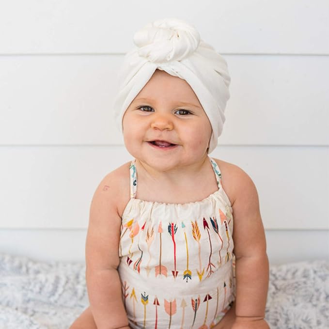 DRESHOW BQUBO 5 Pieces Newborn Baby Turban Hats Bow Baby Infant Beanie - Image 6