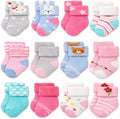 RATIVE Newborn Baby Socks 0-6, 6-12 Months Terry Turn Cuff Socks by RATIVE