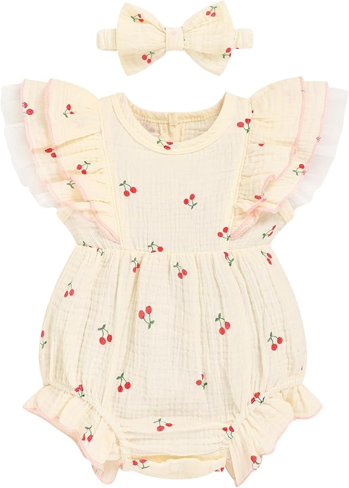 TITKKOP Ruffle Bubble Romper for Baby Girl | One-Piece Shorts Jumpsuit | Summer by TITKKOP