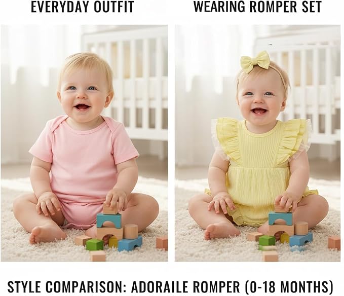 TITKKOP Ruffle Bubble Romper for Baby Girl | One-Piece Shorts Jumpsuit | Summer - Image 5
