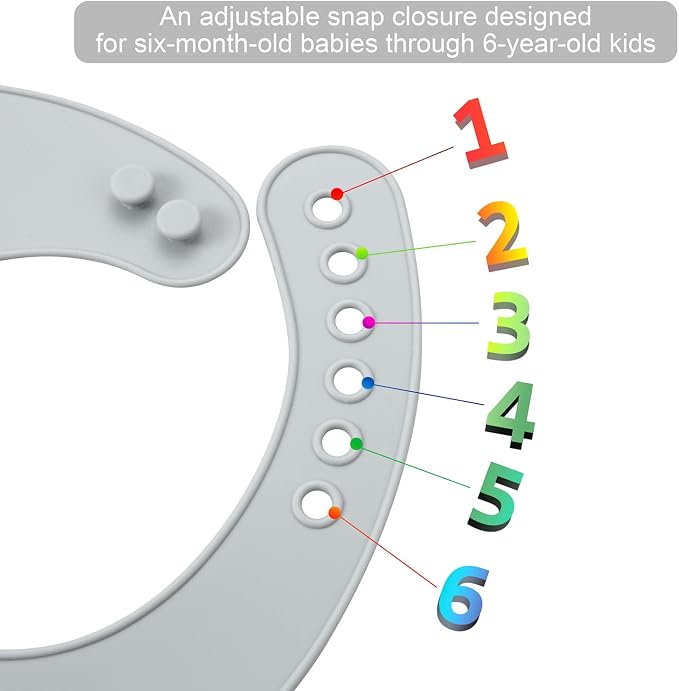 PandaEar 5 Pack Waterproof Silicone Baby Bibs| Super Thin Light Weight Feeding - Image 7