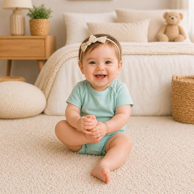 GUISBY Baby Romper 3-Pack Short Sleeve Rayon of Bamboo Bodysuit Set, 0-24M | - Image 7