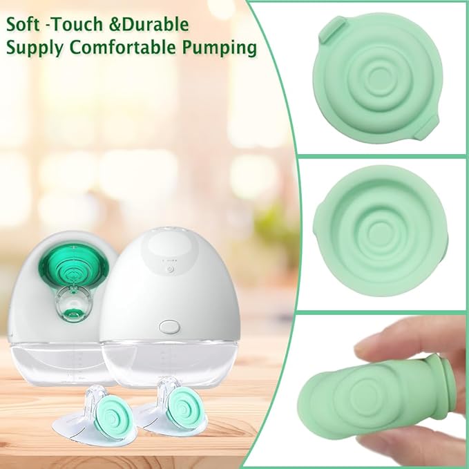 2pcs Duckbill Valves and 2pcs Pump Seals Diaphragm Compatible with Elvie Breast Pump, Replace for Elvie Pump Valves and Diaphragm, Pump Seal Used for Original Flange, Not Original Parts