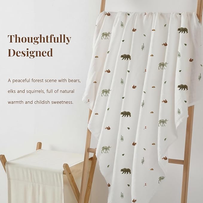 POMISO Muslin Swaddle Blankets for Boys & Girls, Newborn Receiving Blankets - Image 7