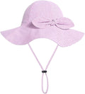 Baby Girl Sun Hat with UPF 50+ Outdoor Adjustable Beach Hat with Wide Brim Bucket Hats