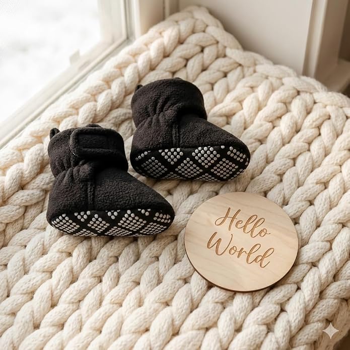 Pro Goleem Fleece Baby Booties, Warm Cozy Baby Slippers, Stay On Sock Shoes - Image 7