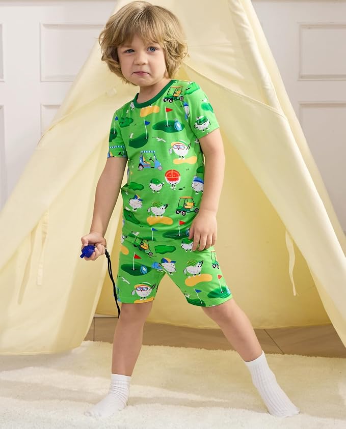 babee Reshinee Bamboo Viscose Toddler Boys Pajamas Set, Short Sleeve Kids - Image 9